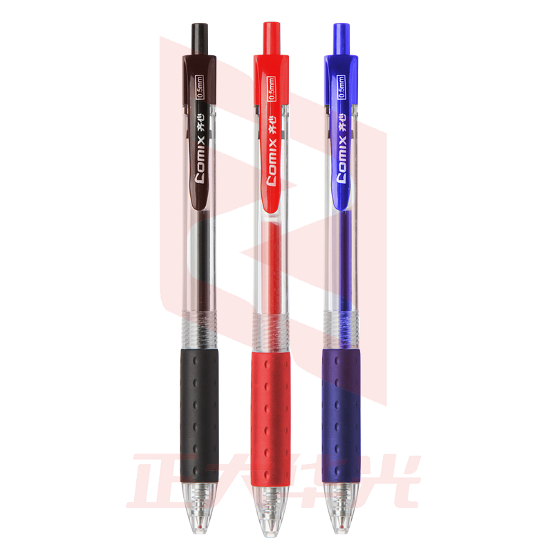 齐心 K36 按动式中性笔0.5mm 匹配笔芯R929(黑 红2色颜色备注)   XTGM02020806593652