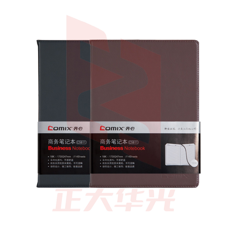 齐心 C5811 皮面笔记本 18K 82张(黑 棕 颜色备注)  XTGM02060800469273