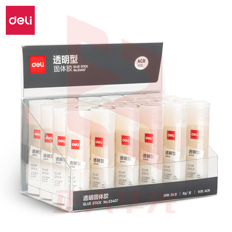 得力53407三角形固体胶(透明)(8g/支)(24支/盒)XTGM03011336184651