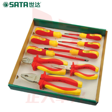 世达(SATA)9件VDE绝缘耐压工具组套货号09262
