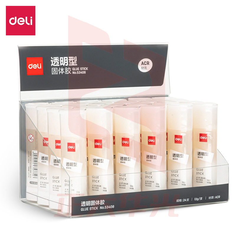 得力53408三角形固体胶(透明)(13g/支)(24支/盒)XTGM03011338271489