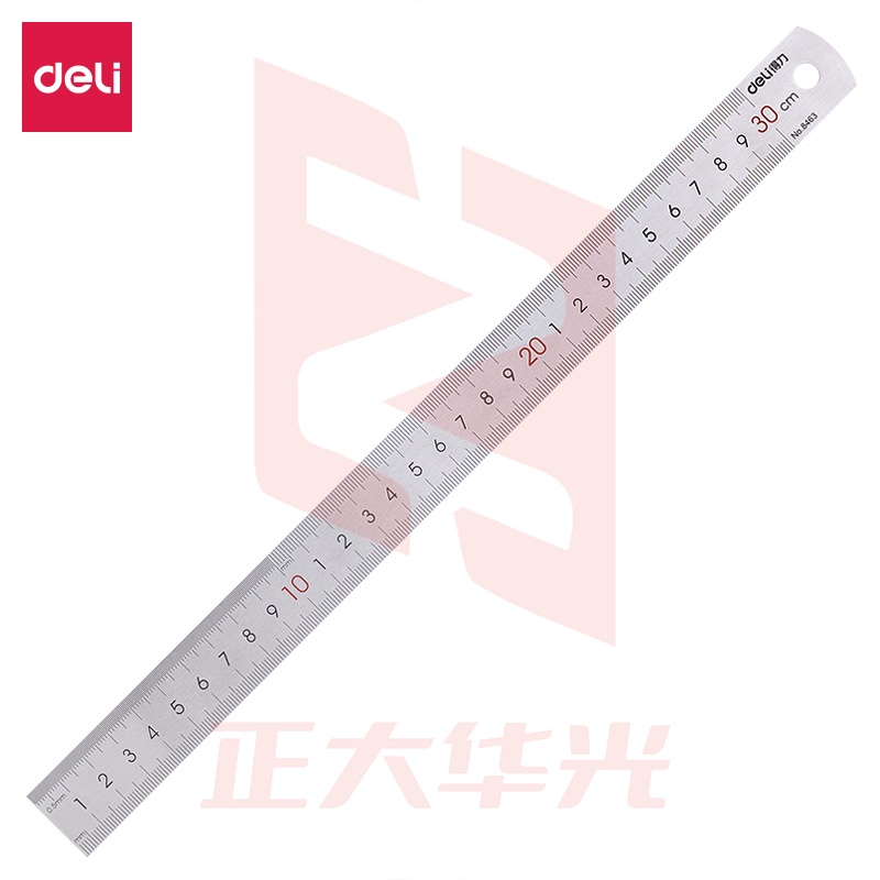 得力8463钢直尺30cm(银色)(只)XTGM02231257319104