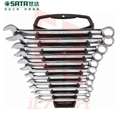 世达(SATA)11件英制全抛光两用扳手组套货号09021