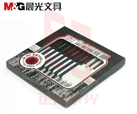 晨光中性笔 AGPA1601金属狂潮0.5mm铁杆签字笔 学习办公水笔 1盒，12支装  XTGM01280902311459