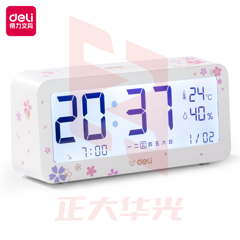 得力8826A_樱花定制款电子钟(白色)(台)XTGM04071536351214