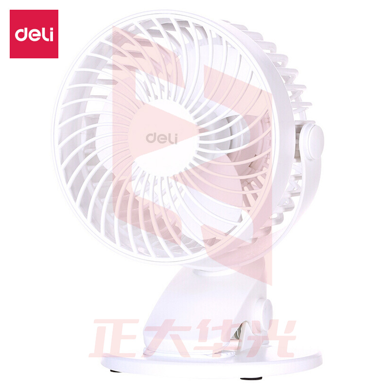 得力3688 夹子风扇 台夹电扇 办公桌小风扇 USB风扇 白色XTGM202306211049101