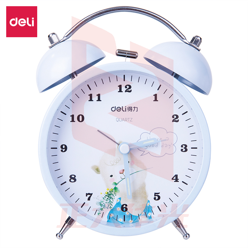 得力8836打铃闹钟(灰蓝白三色，颜色备注)XTGM0407154328915