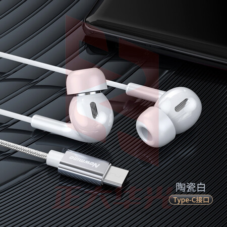 纽曼 (Newmine) XLT28 typec耳机线控音乐手机耳机type-c版半入耳式陶瓷有线耳机 陶瓷白 (XTGM202308161323193)