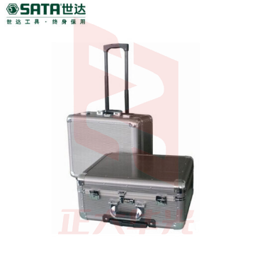 世达(SATA)铝合金拉杆箱24"/五金大号24寸多功能拉杆工具箱铝合金航空道具箱03621