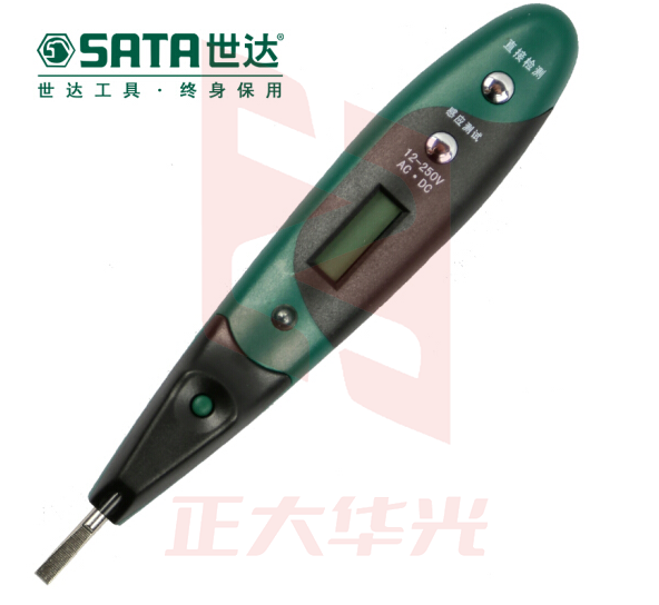 世达(SATA)双色带照明灯数显测电笔  62602