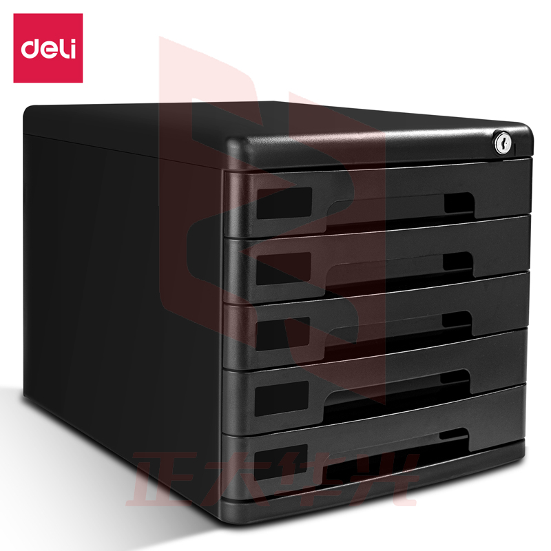 得力9778五层带锁文件柜(黑灰2色，颜色备注)(只)XTGM0410151513851