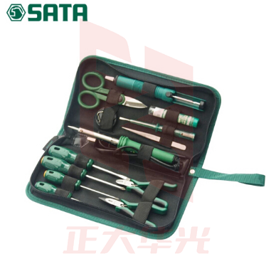 世达(SATA)13件电子组套/ 电子组套电工家用螺丝刀扳手套筒组合套装03710