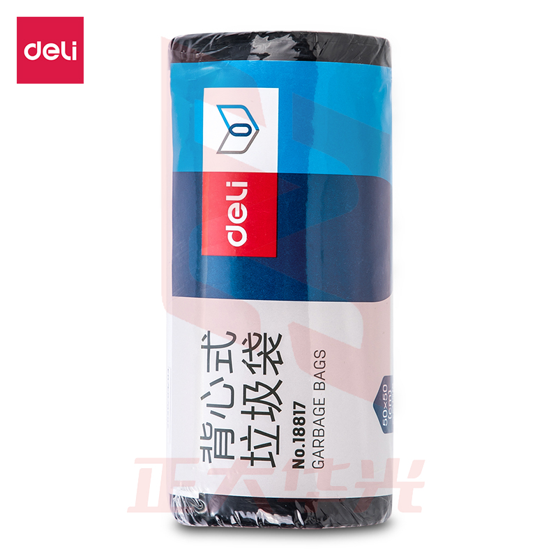 得力18817背心式垃圾袋(黑)(单卷装，30只/卷)XTGM04091358495133