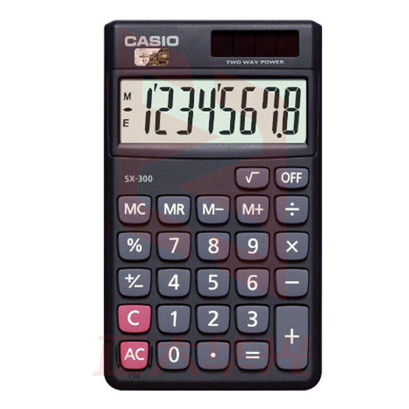 卡西欧(CASIO)  迷你可爱计算机便携随身小型太阳能计算器SX-300 太阳能款   XTGM202305251621047