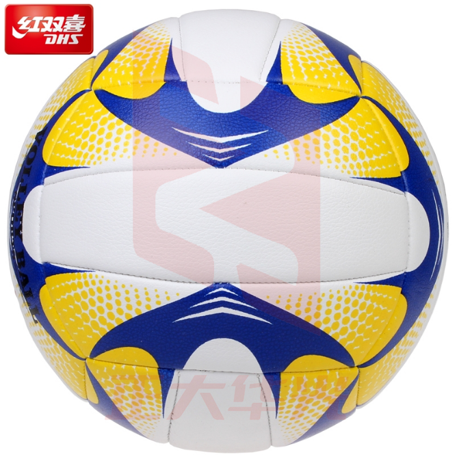 红双喜牛皮纹机缝排球FV525-1蓝     XTGM202303311105036