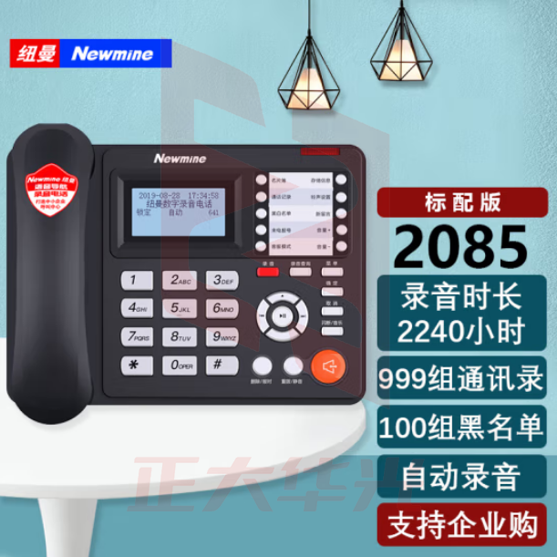 纽曼(Newmine)HL2008TSD-2085(R)录音电话机 标配版录音时长2240小时 IVR语音导航客服固定座机黑名单防骚扰 (XTGM2023081613204310)