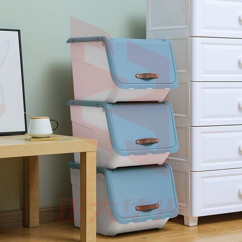 禧天龙河马口前开盖收纳箱衣物玩具整理箱零食储物箱药箱禧天龙X-6322禧物侧开门收纳箱35升颜色随机 (XTGM202308141620401)