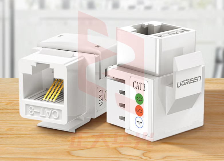 绿联(UGREEN)电话语音模块 CAT3电话线面板模块 RJ11镀金4芯电话通信插座 电话线连接器 单个装/10个起订   XTGM2023071709412412