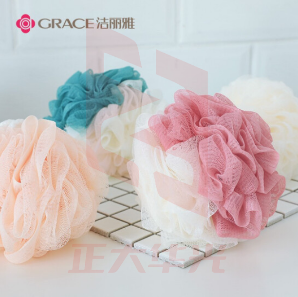 洁丽雅(Grace)洗澡沐浴球W0614浴花球3个装XTGM202302131447261