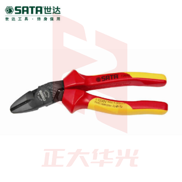 世达(SATA)G系列省力型VDE绝缘耐压斜嘴钳7"货号 72640