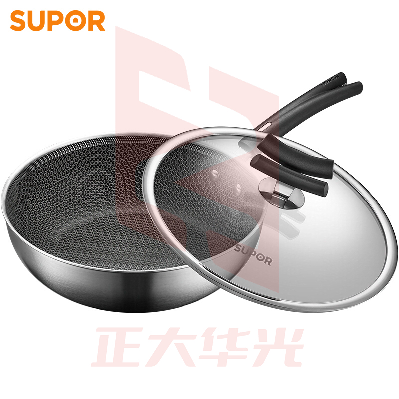 苏泊尔CJ28JA1 X晶盾不锈钢煎炒锅 28cm            XTGM202307021325047