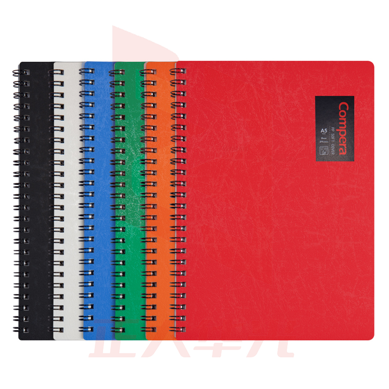 齐心 C7003 Compera 原味系列 双螺旋PP面本 A5 50张(黑色)XTGM05231522256789