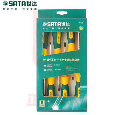 世达(SATA)6件G系列一字、十字螺丝批组套货号09335