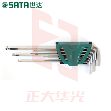 世达(SATA)9件特长球头内六角扳手组套 货号09101