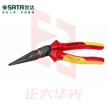 世达(SATA)G系列省力型VDE绝缘耐压尖嘴钳9&amp;quot;货号 72650