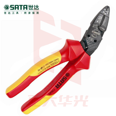 世达(SATA)G系列省力型VDE多功能绝缘耐压斜嘴钳7"   72645