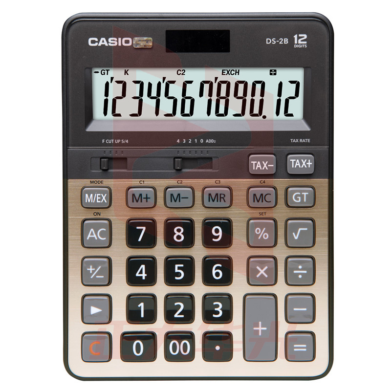 卡西欧(CASIO)DS-2B办公计算器财务金融快打(单位：台)黑金色