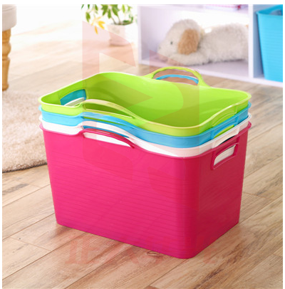 大号加厚PE软脏衣篮洗衣筐收纳篓多彩糖果色杂物多功能收纳箱   XTGM02081317067272