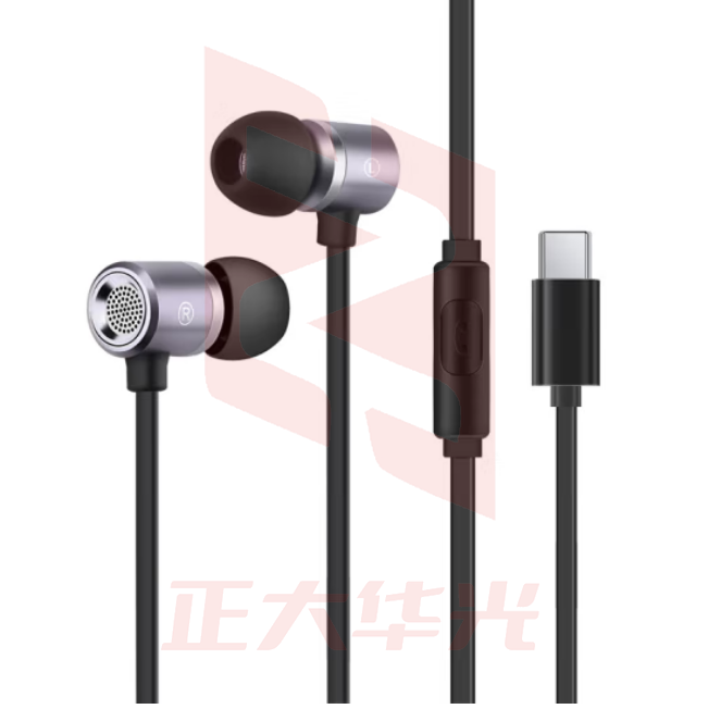 纽曼(Newmine)MX660 TYPE-C有线音乐手机耳机入耳式金属立体声重低音扁平线带线控麦克通用 铁灰色 (XTGM2023081613270810)