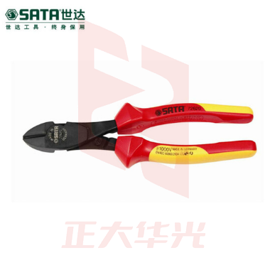 世达(SATA)G系列VDE重型绝缘耐压斜嘴钳8"货号 72620