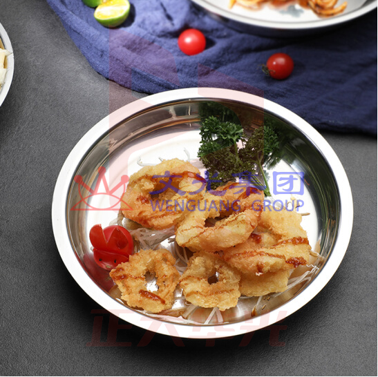 不锈钢盘子  小菜盘家用餐盘蒸盘汤盆   货号：XWL XTGM202304061430092