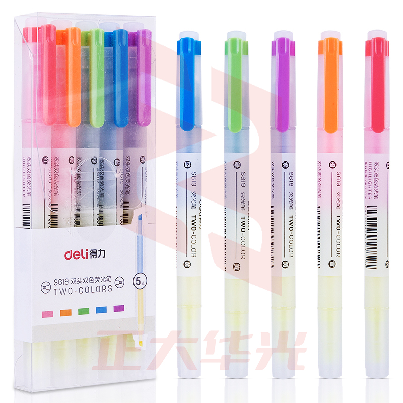 得力S619荧光笔(混)(5支/盒)XTGM04251346568887