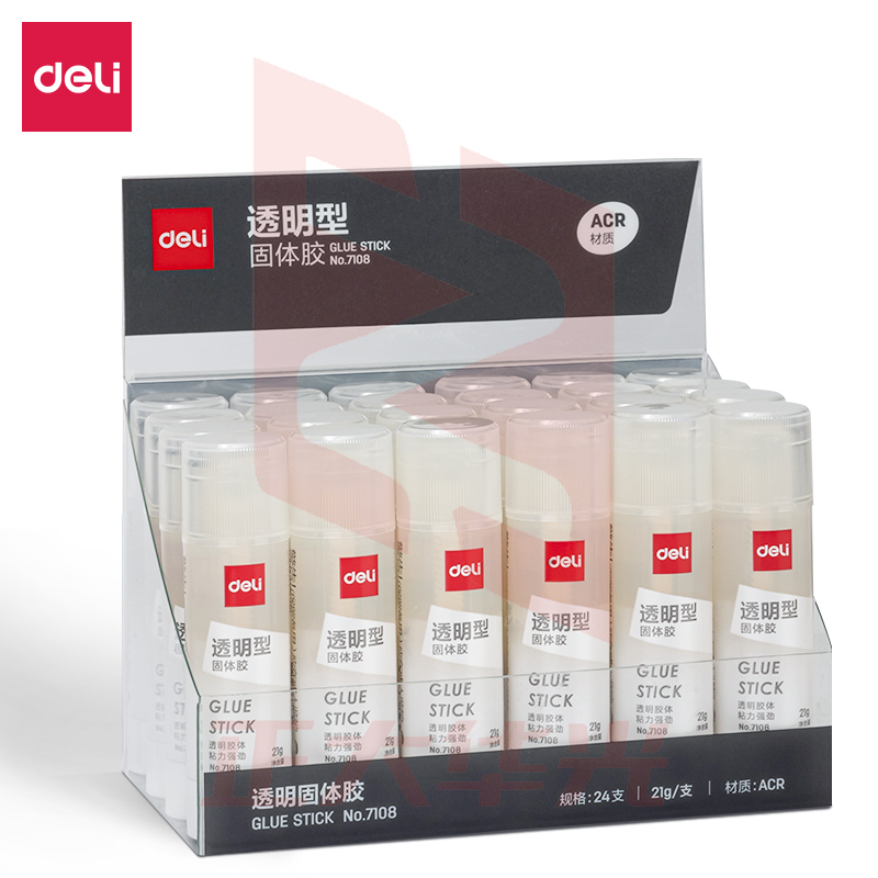 得力7108固体胶(透明)(21g/支)(24支/盒)XTGM03011344158273