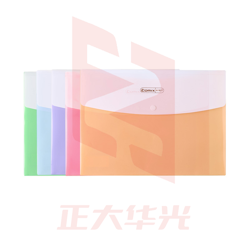 齐心 A1827 水果色 双袋按扣袋 A4 横式XTGM05191031279984