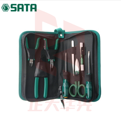 世达(SATA)8件电子工具组套/8件套组合螺丝刀尖嘴钳电工剪电子工具套装03750