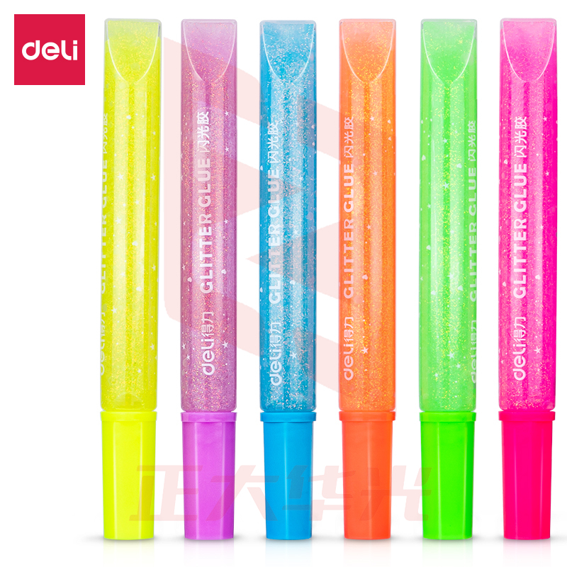 得力54171闪光胶(炫彩色)(混色)(6支/卡)XTGM03011416173304