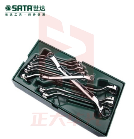 世达(SATA)工具托组套-10件全抛光双梅花扳手 09905