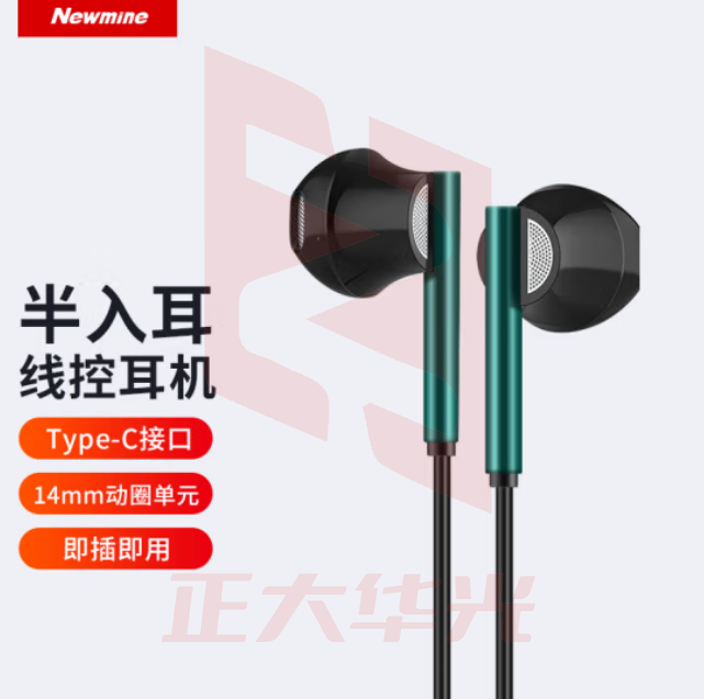 纽曼 (Newmine) XLT12 typec金属耳机线控音乐手机耳机type-c版半入耳式有线耳机 黑色 (XTGM2023081613215012)