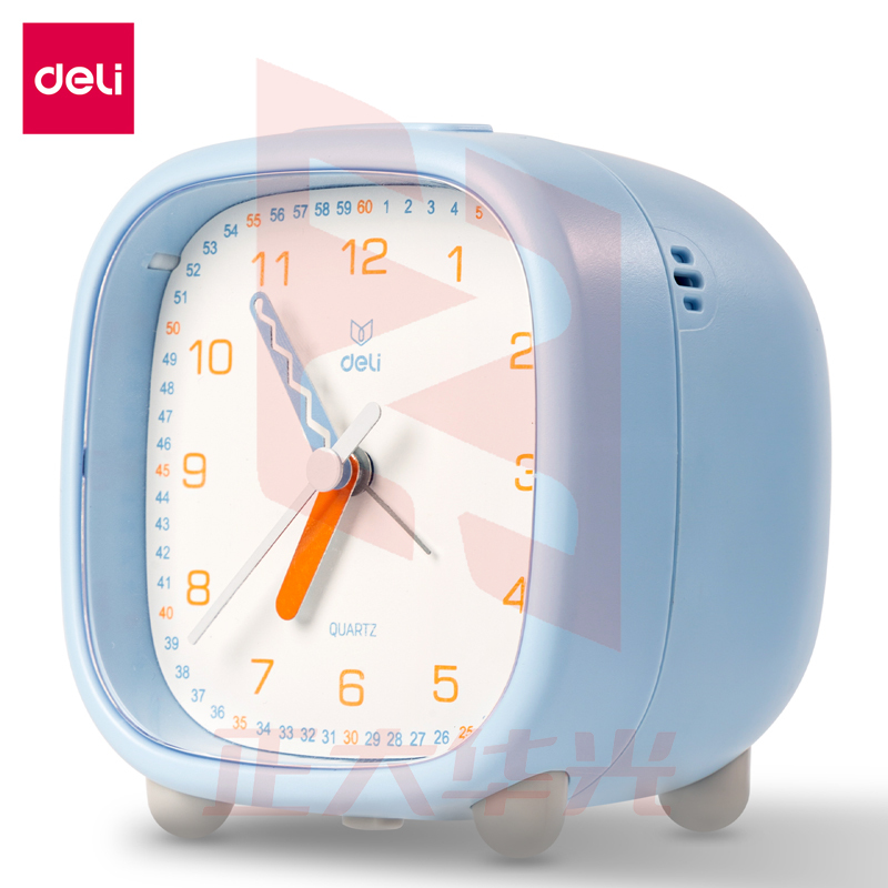 得力8857_指针式闹钟(5号电池)(白蓝2色，颜色备注)(只) XTGM04091217205425
