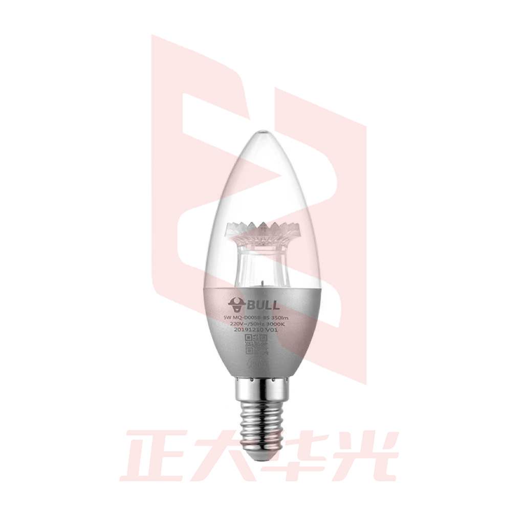 公牛(BULL)LED球泡灯 蜡烛泡水晶灯泡吊灯灯泡壁灯烛泡尖泡小螺口螺旋3000k 【E14小螺口】3W银色蜡烛泡黄光   (XTGM202307201338560)