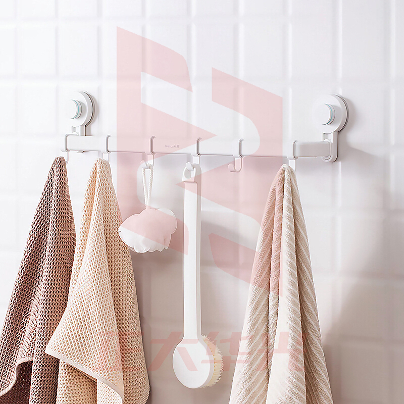 茶花 毛巾架浴巾架 浴室毛巾杆置物架 挂钩无痕免钉免打孔卫生间收纳挂杆 255011 白色1只装 XTGM202308220825160