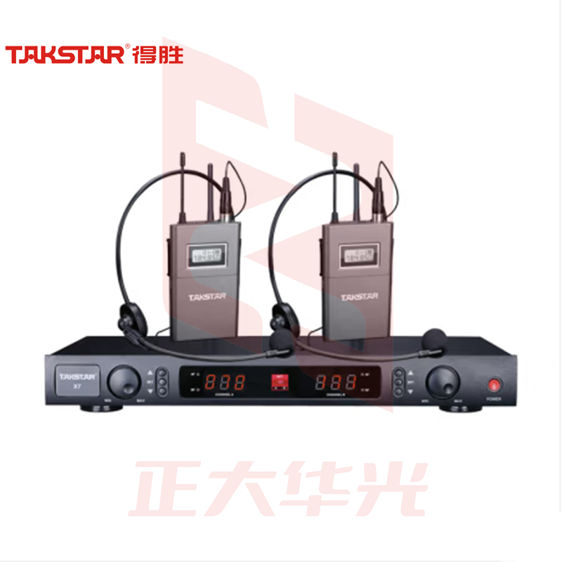 得胜(TAKSTAR) X7PP UHF双头戴领夹长距离无线麦克风 校园500米无线话筒    XTGM202307181506497