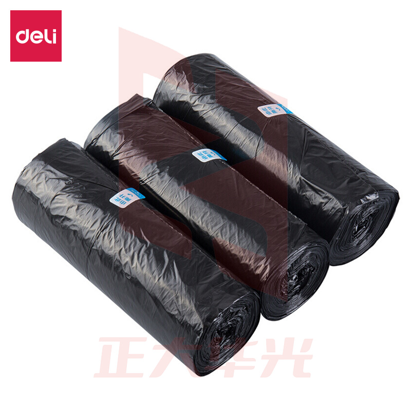 得力9587平底垃圾袋(黑)(3卷/包)450*500*0.007mm平底XTGM04091411219700