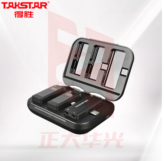 得胜(TAKSTAR)V4无线摄像麦克风领夹式录音设备收音麦抖音主播直播户外短视频一拖二     XTGM202307181516260