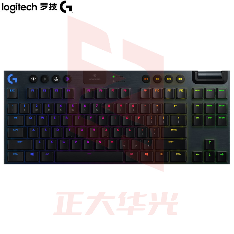罗技(G)G913 TKL 机械键盘 无线蓝牙双模 RGB背光 矮轴 无数字键盘 C轴(类青轴) (XTGM202307211318200)