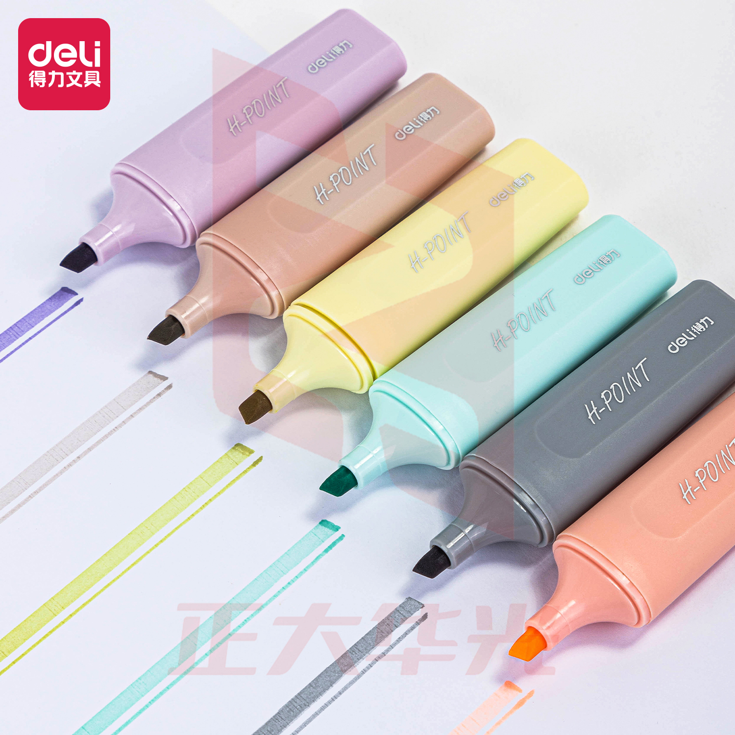 得力S616薄雾系柔彩荧光笔(VIEW)(混)(6支/盒)XTGM04251331153905